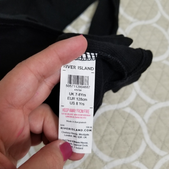 🔴 Nwot River Island turtleneck crop top with rhinestones on front size 7 (E4) - Picture 5 of 10